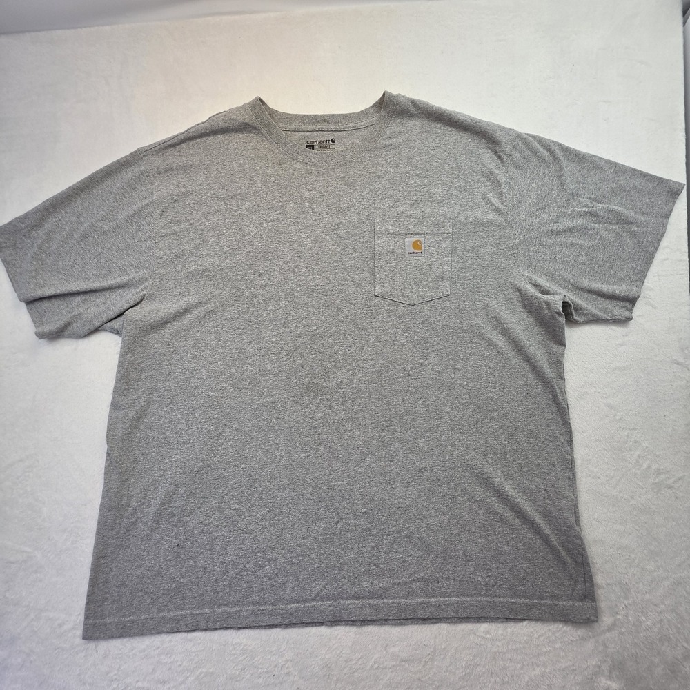 Carhartt Pocket T Shirt Mens 3XL Gray Loose Fit Workwear Heavyweight